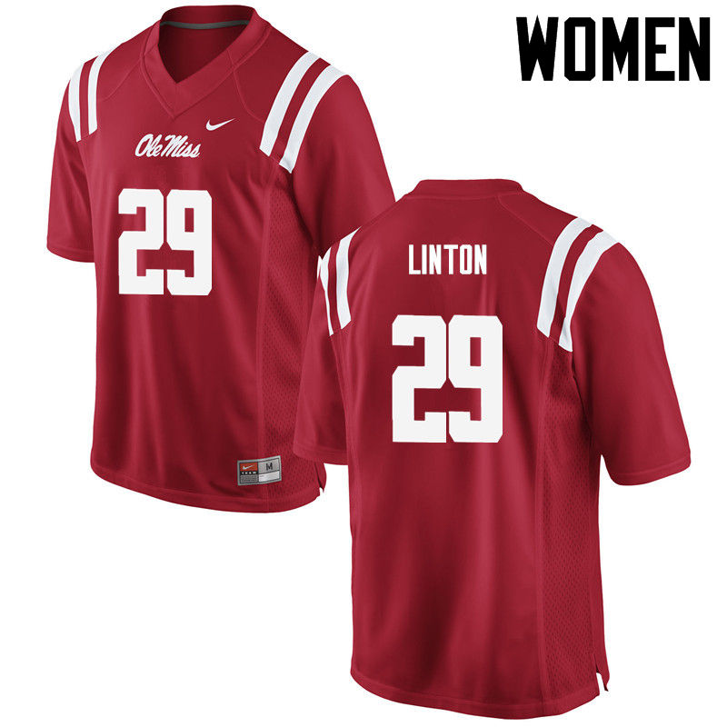 Women Ole Miss Rebels #29 Armani Linton College Football Jerseys-Red